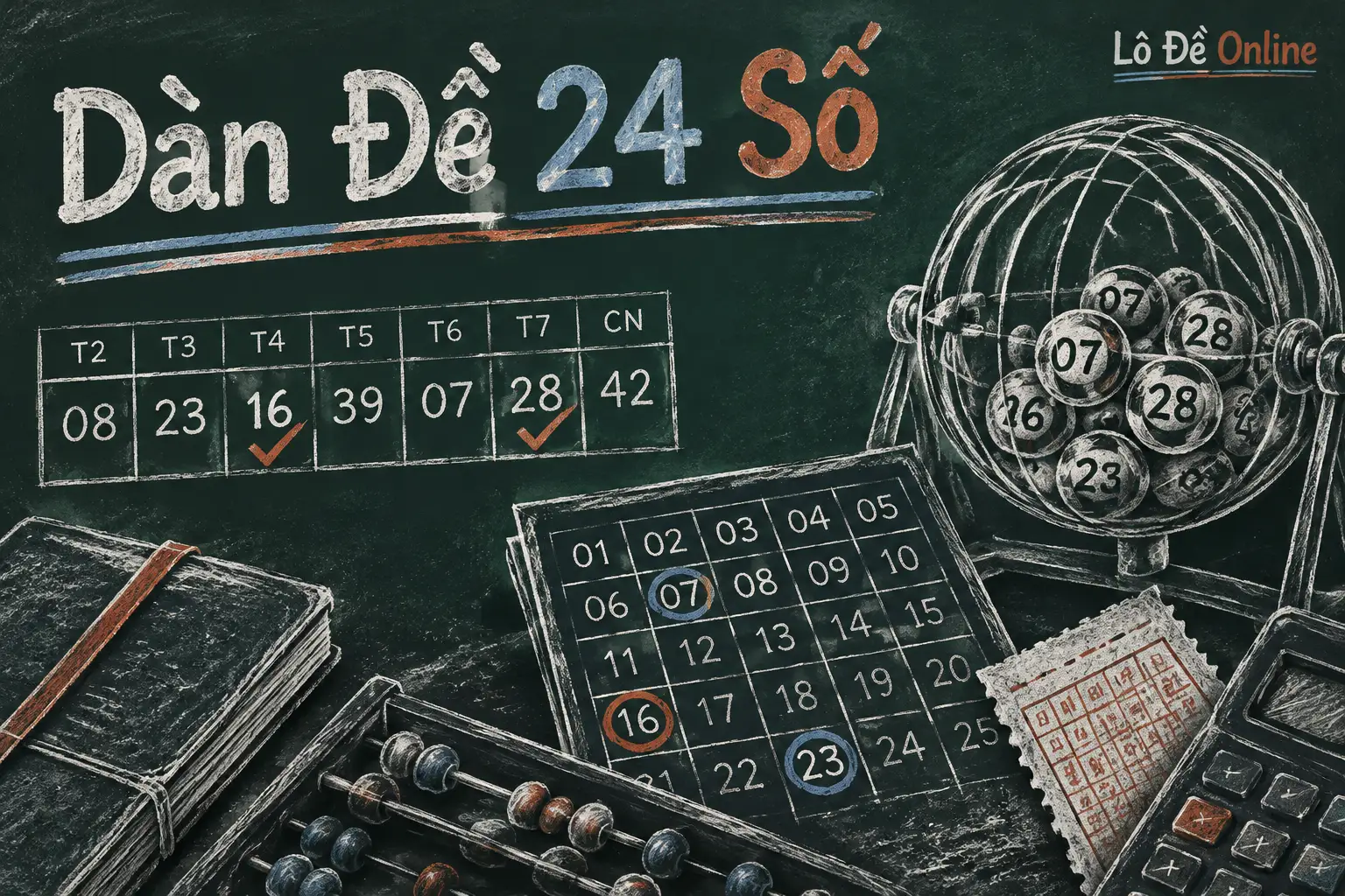 Dàn đề 24 số là một nhóm gồm 24 con số hai chữ số