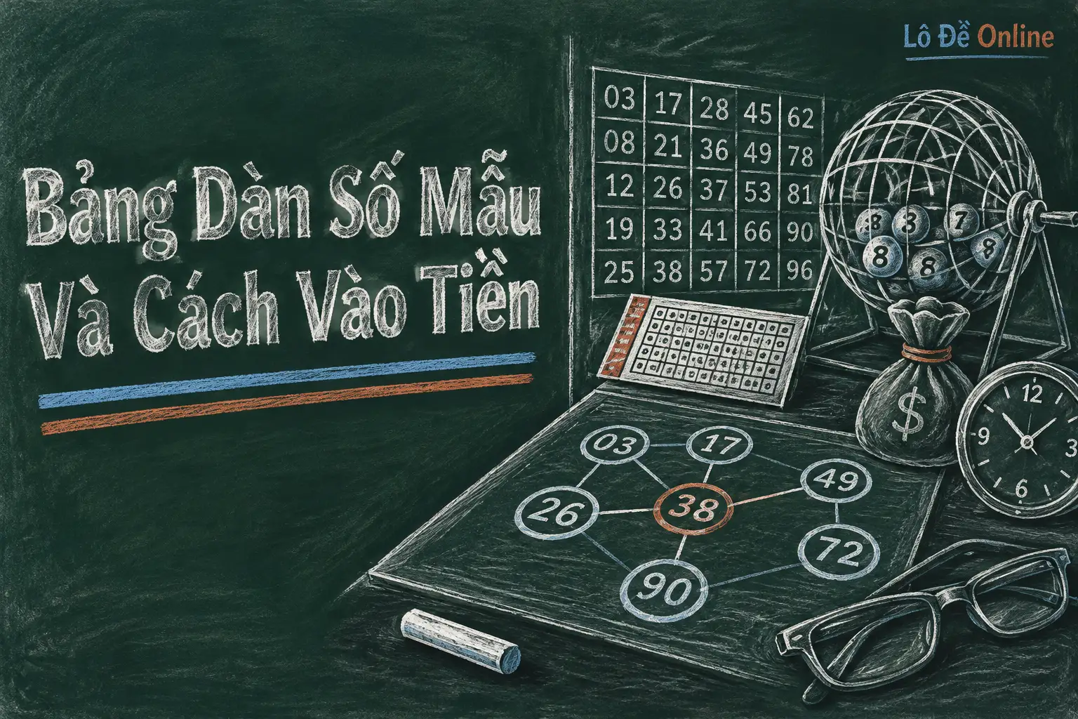 Giả sử bạn chọn đầu 1, đầu 3 và đầu 6, bạn có ngay dàn gồm 10 con đầu 1 (10 đến 19) - dàn đề 30 số