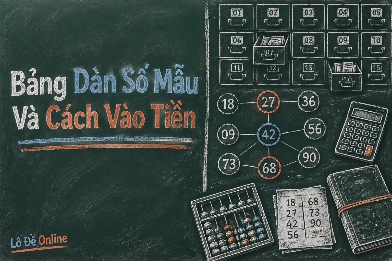 bạn dễ hình dung, mình lấy ví dụ một dàn 50 số được lập bằng cách bỏ đi 50 con - dàn đề 50 số