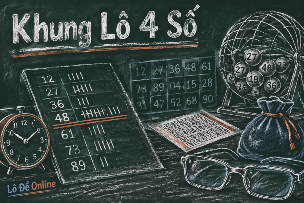 Khung lô 4 số hiểu đơn giản là bạn chọn một con lô rồi theo nó liên tục trong một số ngày cố định